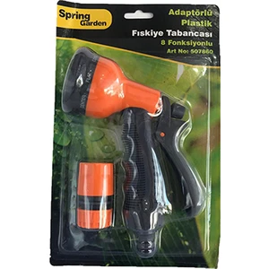 Spring Garden Adaptörlü Plastik Fıskiye Tabancası 8 Fonksiyonlu