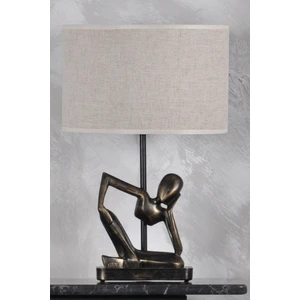 Qdec Modern Dizayn İnsan Abajur Gold Krem