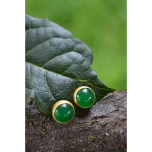 Jewellery El Sıvaması Yeşim Doğal Taş Bayan Küpe