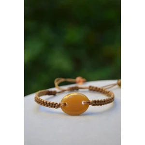 Jewellery Akik Doğal Taş Makrome Bileklik