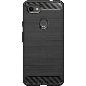 Google Pixel 3A XL Brushed Carbon Fiber Silikon TPU Kılıf Siyah