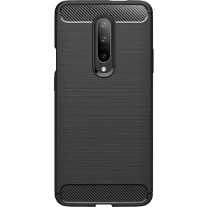 OnePlus 7 Pro Brushed Carbon Fiber Silikon TPU Kılıf Siyah