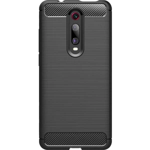 Xiaomi Mi 9T Brushed Carbon Fiber Silikon TPU Kılıf Siyah