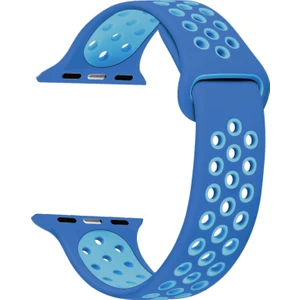 Apple Watch Uyumlu Series 1 42 mm Rainbow Sport Band Kordon Açık Mavi