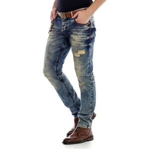Cipo&Baxx CD493 Cep İşlemeli Zincirli Yırtık Erkek Kot Pantolon