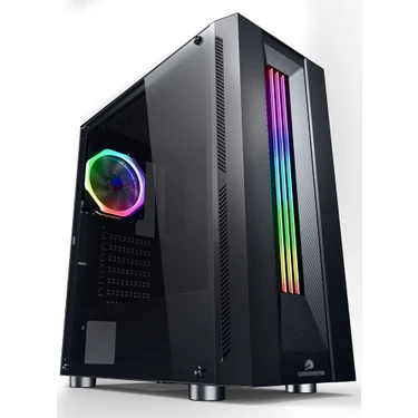 GameBooster GB-G3601B USB3.0 Siyah Rainbow RGB Fan Strip Kasa (PSU Yok)