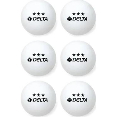 Delta 3 Yıldız Beyaz 6 Adet Masa Tenisi Topu Pinpon