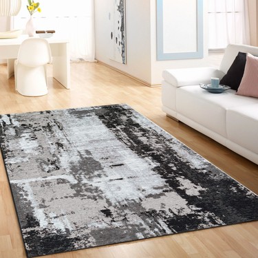 Summer Black White El Dokuma Kilim