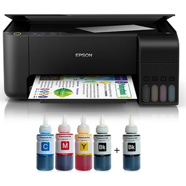 Epson L3250 Tanklı Photoink Mürekkepli Yazıcı 4 Renk Bitmeyen