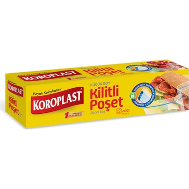 Koroplast Küçük Boy Kilitli Mutfak Torbası 12 Adet