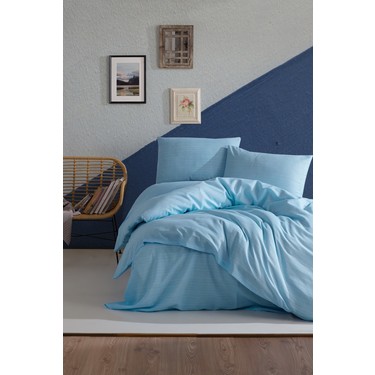 Lady Moda Terry Cotton Cift Kisilik Nevresim Takimi Mavi Fiyati