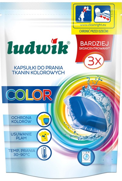 Ludwik Sıvı Kapsül Çamaşır Deterjanı Renkliler İçin 32 Yıkama