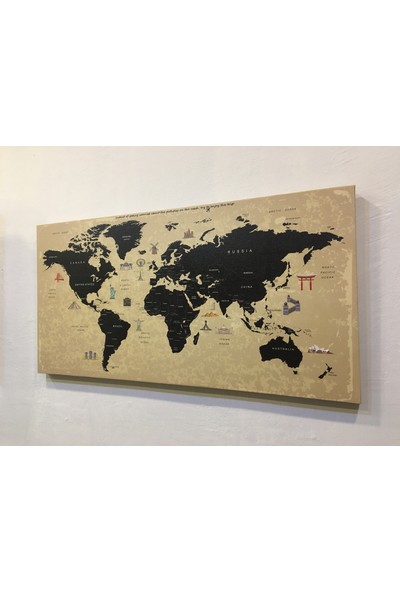 Mapofx Dünya Haritası - Kanvas Dünya Haritası