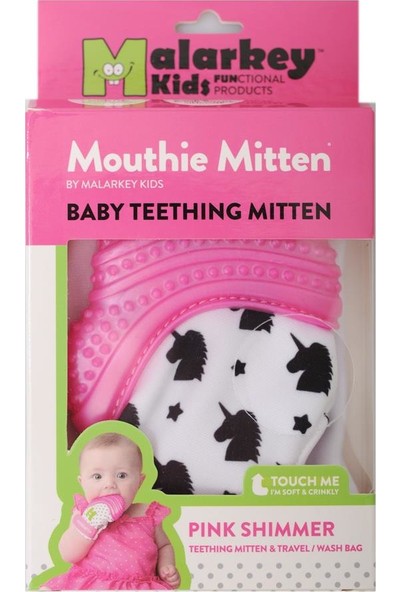 Mouthie Mitten Diş Kaşıyıcı Eldiven Pembe-Atlı