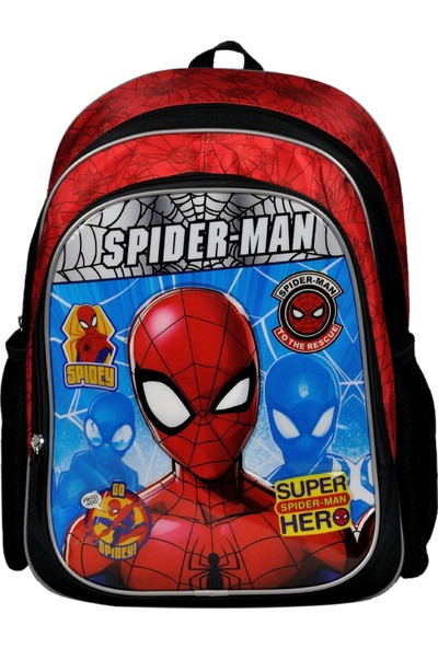 Hakan Çanta Spider-Man Hero Iki Bölmeli Siyah/kırmızı Ilkokul Çantası