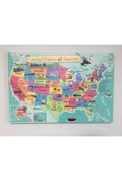 Mapofx Kanvas Amerika Haritası Illüstrasyon