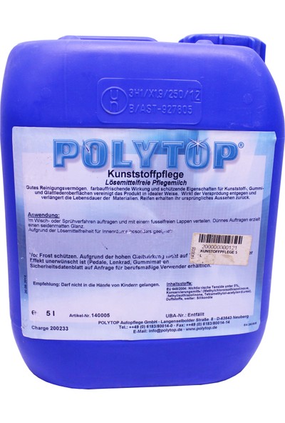 Polytop Kunststoffpflege Tampon - Plastik Bakım 5 L