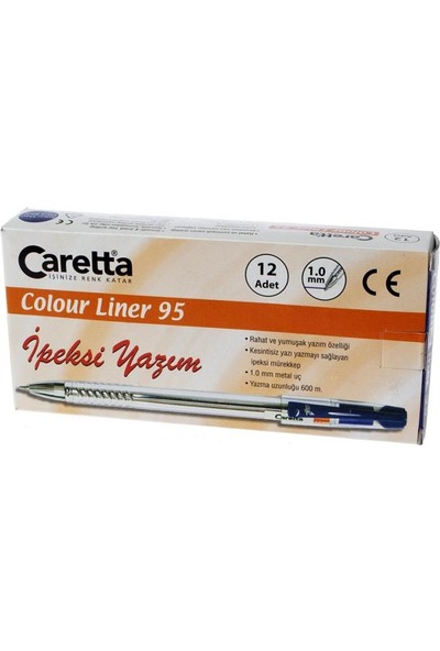 Caretta Colour Liner 95 Koyu Mavi Tükenmez Kalem 12'Li