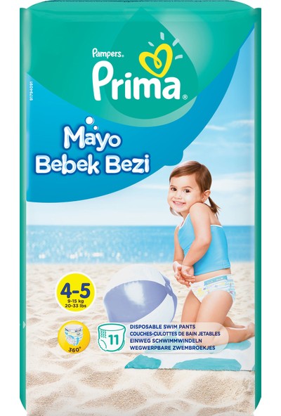 Prima Mayo Bebek Bezi 4 Beden 11 Adet Maxi Tekli Paket