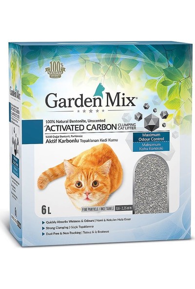 Gardenmix Aktif Karbonlu Kokusuz İnce Taneli Kedi Kumu 6 l
