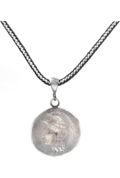 Nusret Takı 925 Ayar Gümüş Roma Askeri Figürlü Madalyon Kolye