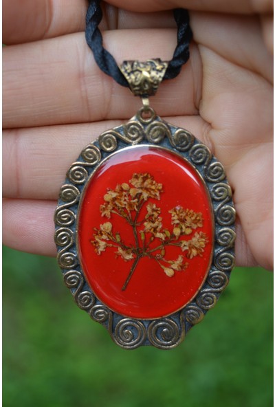 Stoneage Jewellery Rf03036 Gerçek Çiçek El Yapımı Bayan Kolye