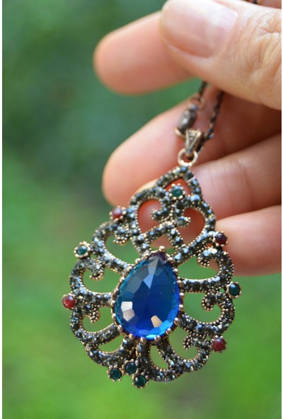 Stoneage Jewellery Safir Taşlı Otantik Bayan Kolye