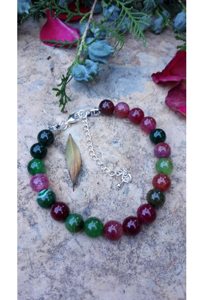 Stoneage Jewellery Bileklik Bayan İçin Karma Renkli Doğal Taş Akik