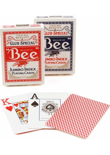 Bee Jumbo Oyun Kağıdı Destesi ( 2 Paket Oyun Kartı Kırmızı Ve Mavi)