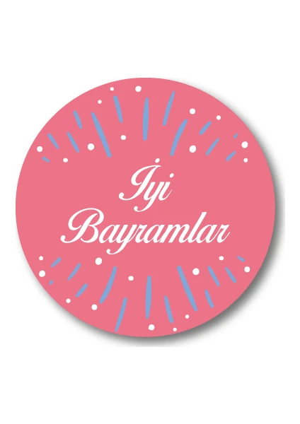 İyi Bayramlar Sticker Etiket Duvar Süsü 3 x 3 cm 20li