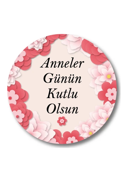 Anneler Günün Kutlu Olsun Sticker Etiket Duvar Süsü 3 x 3 cm 20li