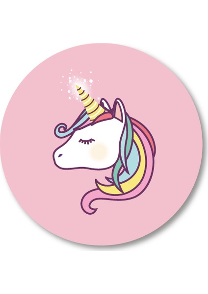 Unicorn Sticker Etiket Duvar Süsü 7 x 7 cm 10lu