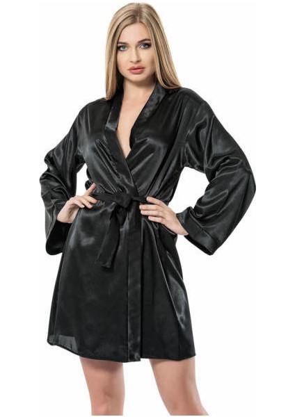 Kuşaklı Uzun Kollu Saten Sabahlık 1151 fiyatları