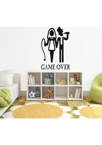 Game Over Duvar Stıcker 40 x 60 cm Siyah