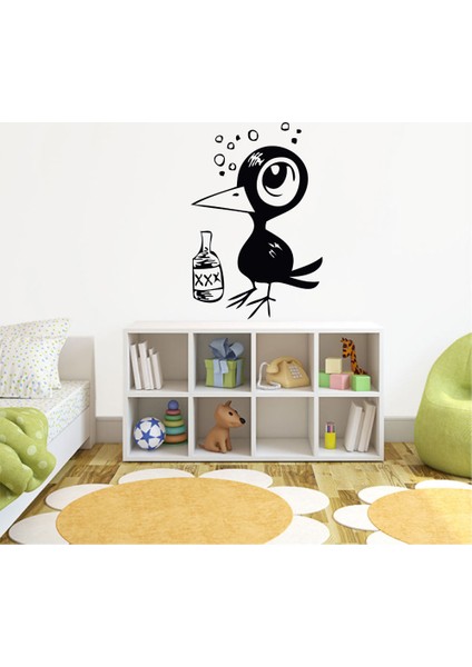 Kafa Guzel Duvar Stıcker 40 x 60 cm Siyah