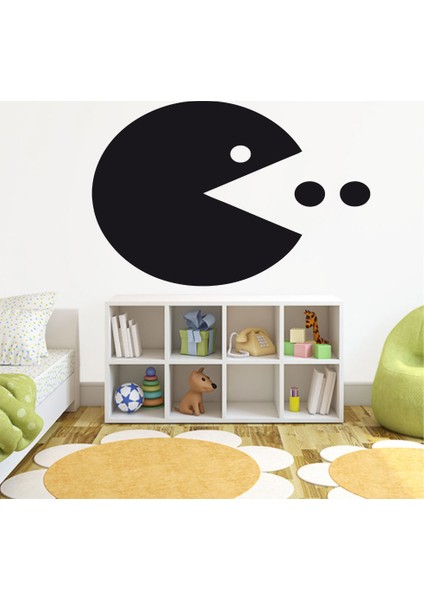 Pac Man Duvar Stıcker 60 x 90 cm Siyah