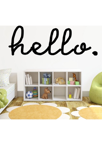 Hello Duvar Stıcker 40 x 120 cm Siyah