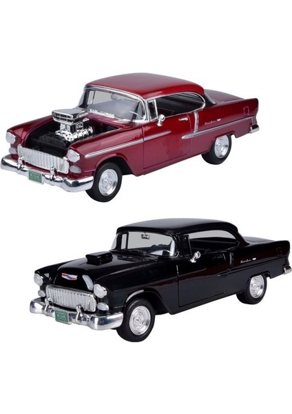 1955 Chevy Bel Air Siyah 1:18 Model Araba