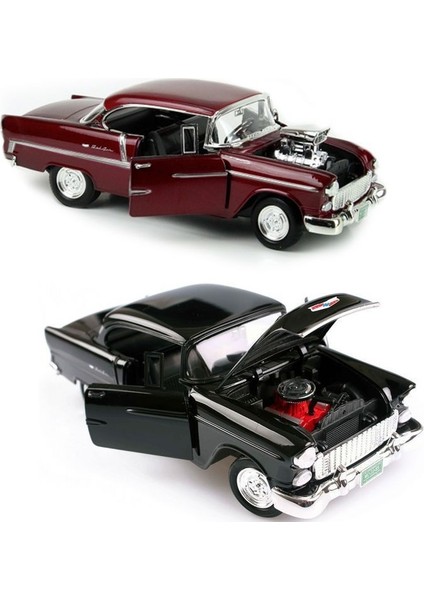 1955 Chevy Bel Air Siyah 1:18 Model Araba