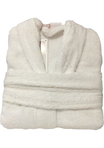 Çocuk Bornozu Kapşonlu Beyaz 3-4 Yaş