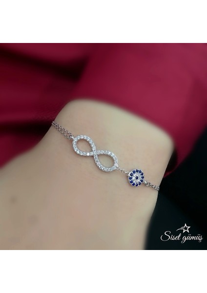 Nazar Boncuklu Sonsuzluk Gümüş Bileklik fiyatları
