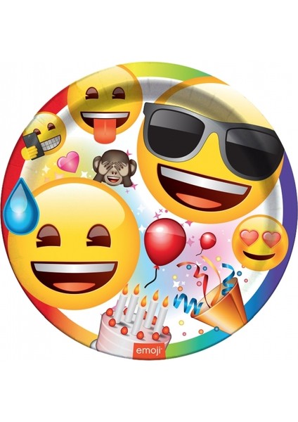 Emoji Parti Tabak 8'li