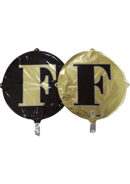 Folyo Balon Harf F Gold-Siyah 18''
