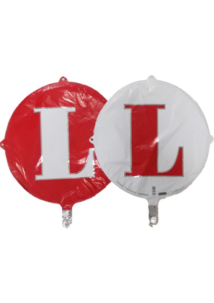 Folyo Balon Harf L Kırmızı-Beyaz 18''