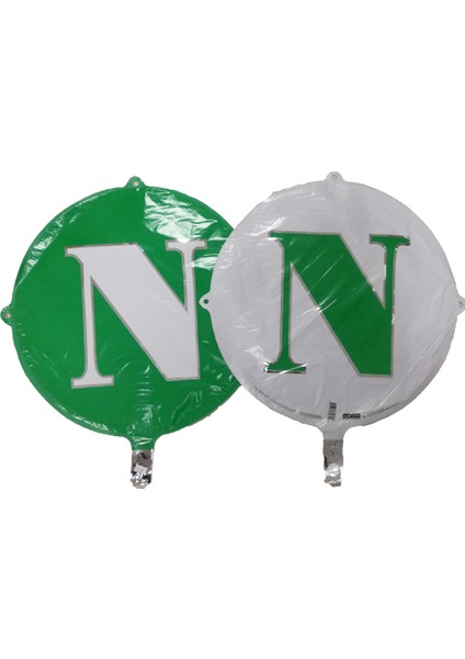 Folyo Balon Harf N Yeşil-Beyaz 18''