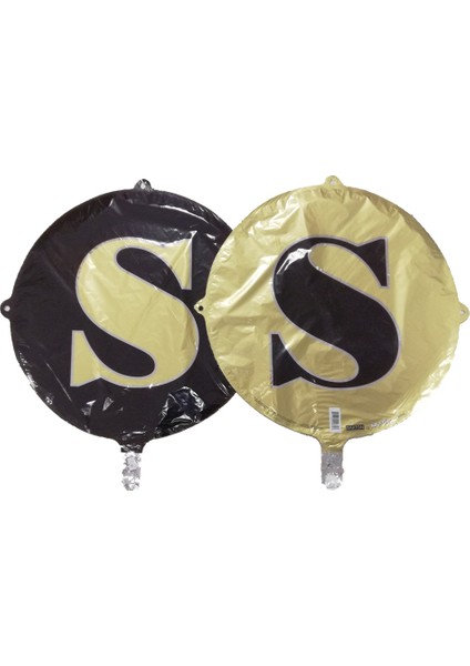 Folyo Balon Harf S Gold-Siyah 18''