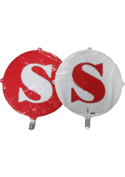 Folyo Balon Harf S Kırmızı-Beyaz 18''