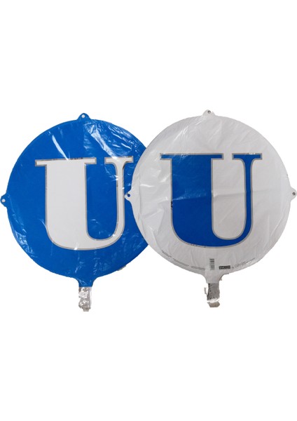 Folyo Balon Harf U Mavi-Beyaz 18''