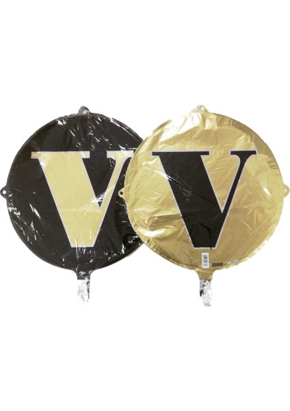 Folyo Balon Harf V Gold-Siyah 18''