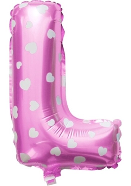 Folyo Balon L Harf Pembe Kalpli 40 cm